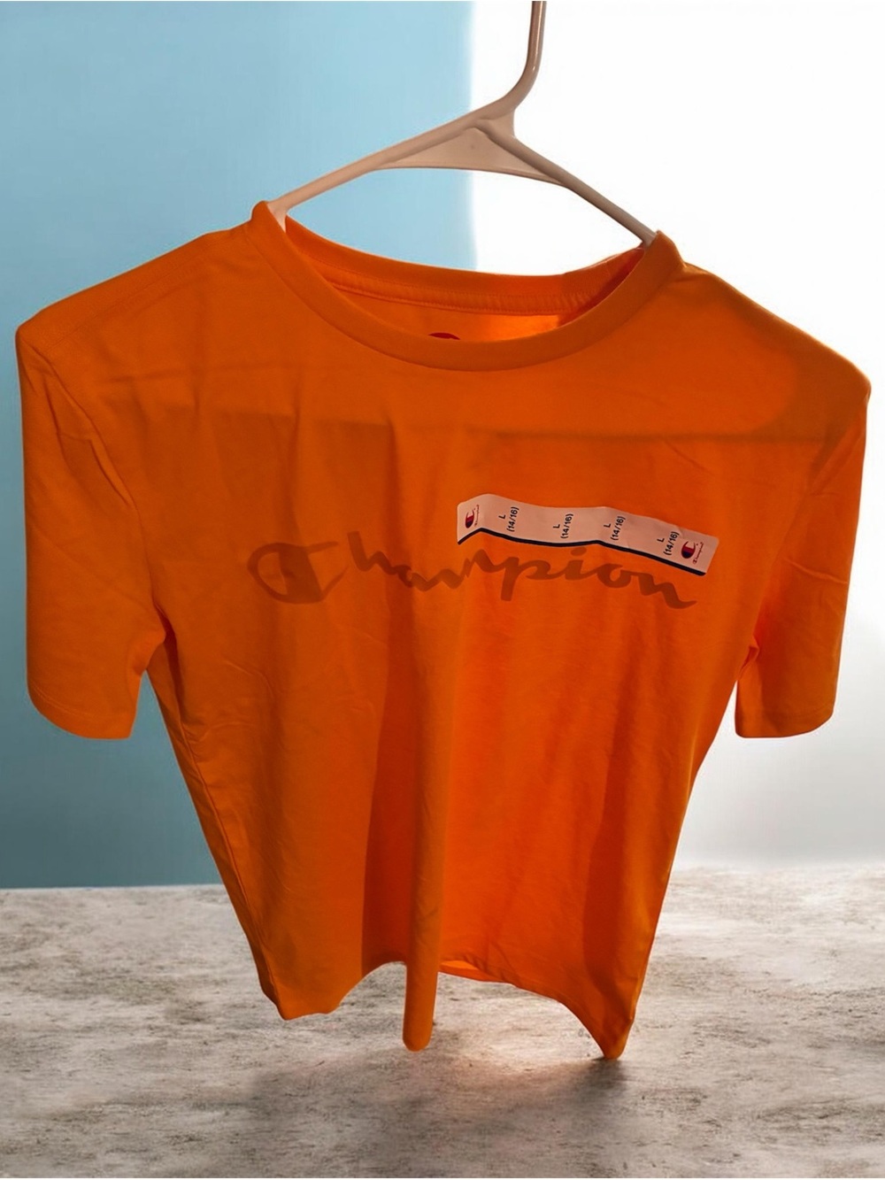 Champion Orange Logo Short Sleeve Tee
